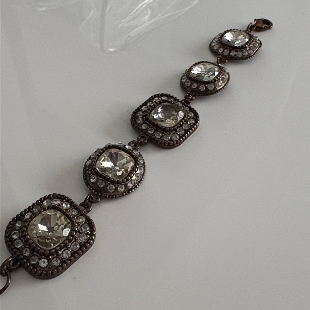 Crystal-Accent Silver-Tone Bracelet